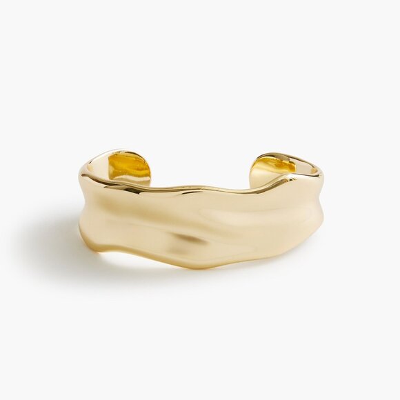 J. Crew Gold Molded Metal Cuff Bracelet/NWT - Picture 2 of 12